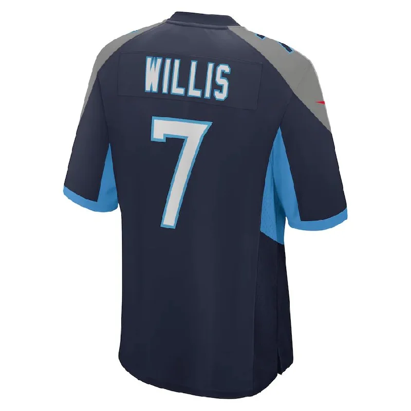 Personalized Rugby Jersey For Player Appreciation-T.Titans #7 Malik Willis Navy 2022 Draft Pick Player Game Jersey Stitched American Football Jerseys