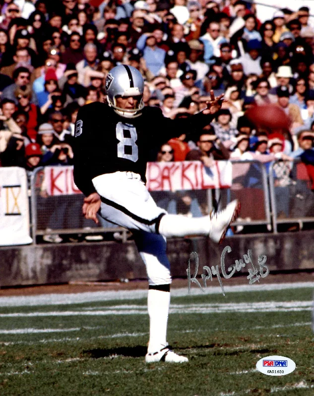 Rugby Helmet For High School Teams-Ray Guy Autographed 8x10 Photo Oakland Raiders (Smudged) PSA/DNA