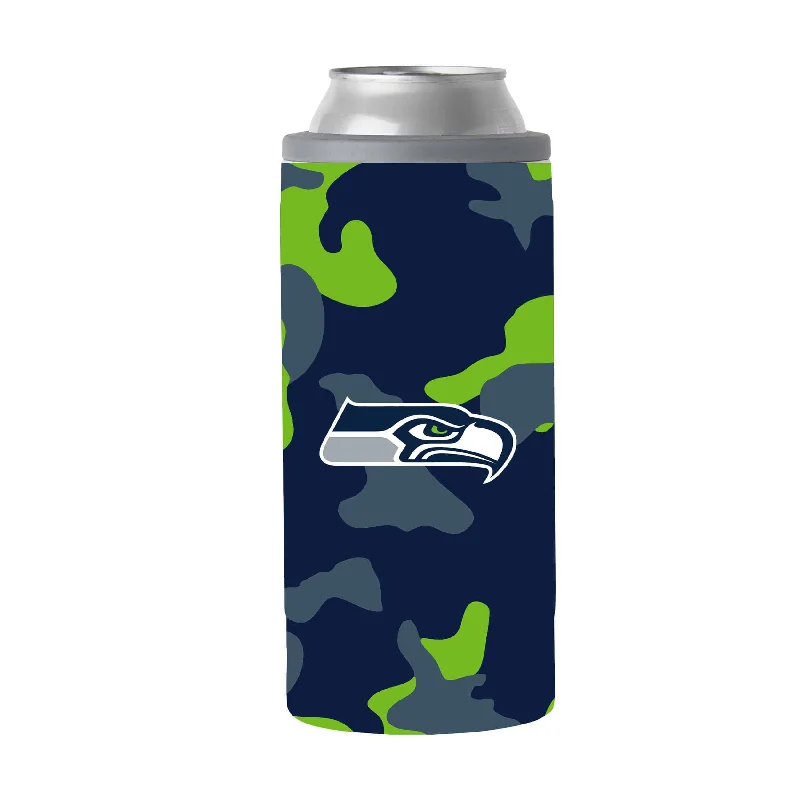 Team Mug For Fan Appreciation Events-Seattle Seahawks Camo Swagger 12oz Slim Can Coolie