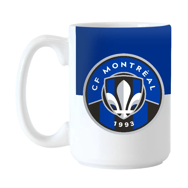 Custom Team Mug For Sponsor Loyalty-CF Montreal 15oz Colorblock Sublimated Mug