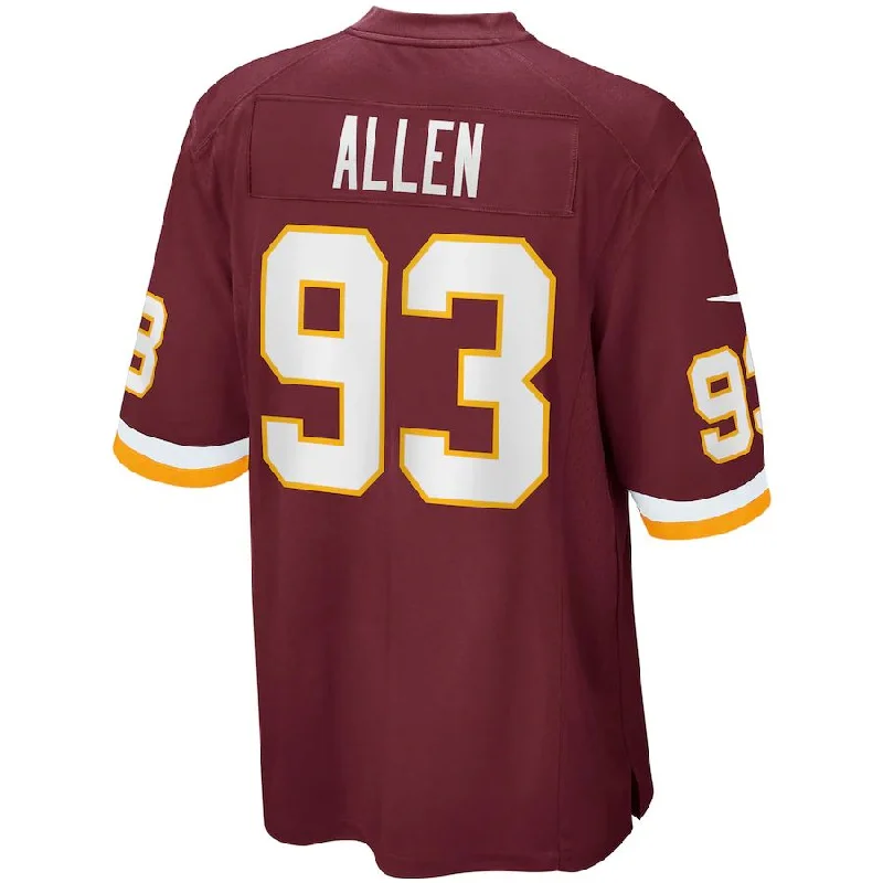 Personalized Rugby Jersey For Fundraiser Auctions-W.Football Team #93 Jonathan Allen Burgundy Home Game Jersey Stitched American Football Jerseys