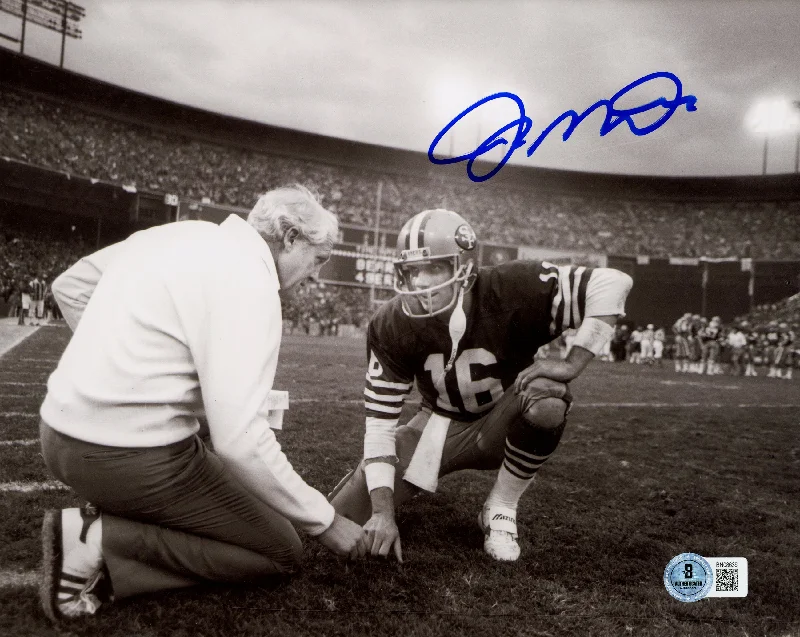 Personalized Rugby Helmet With Name-Joe Montana Autographed 8x10 Photo San Francisco 49ers Beckett BAS QR