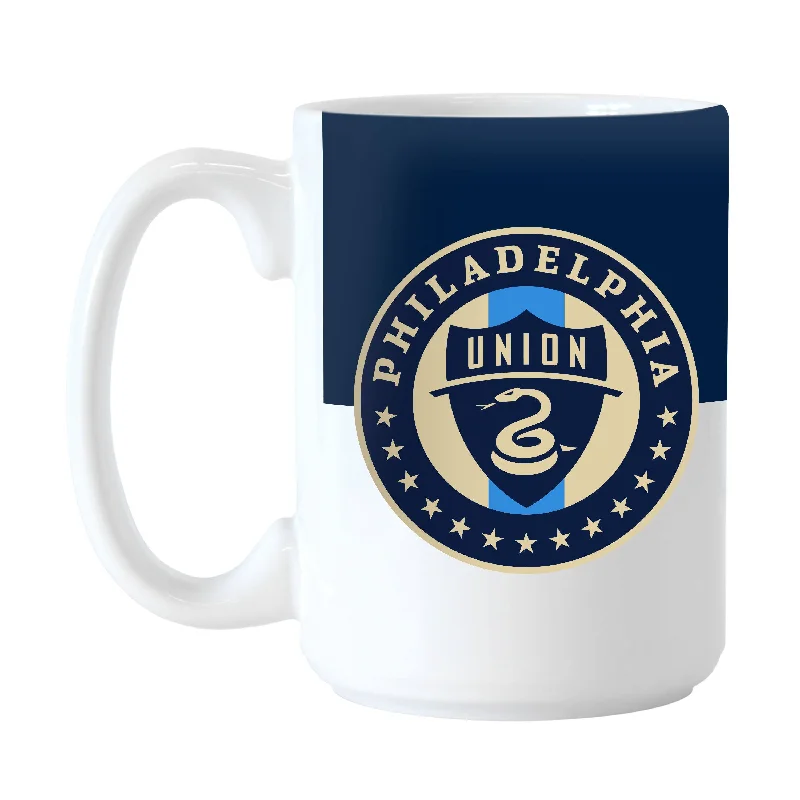 Team Mug For Sports Enthusiasts & Fans-Philadelphia Union 15oz Colorblock Sublimated Mug