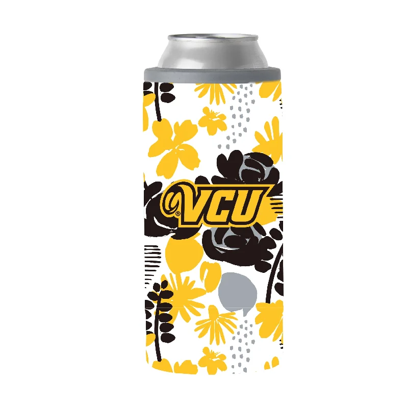 Team Mug For Group Customization & Orders-Virginia Commonwealth 12oz Floral Slim Can Coolie