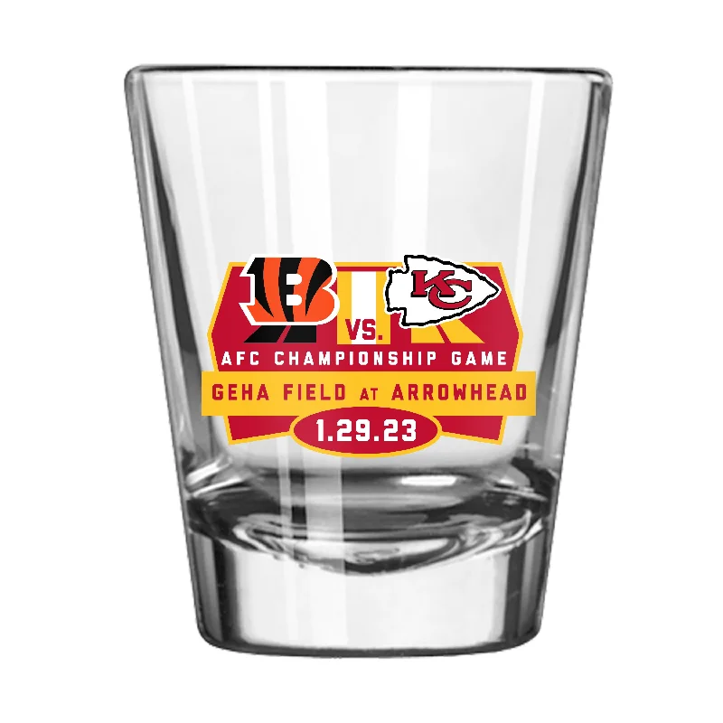 Personalized Team Mug For Team Events-Kansas City Chiefs Playoffs Matchup 2oz Shot Glass