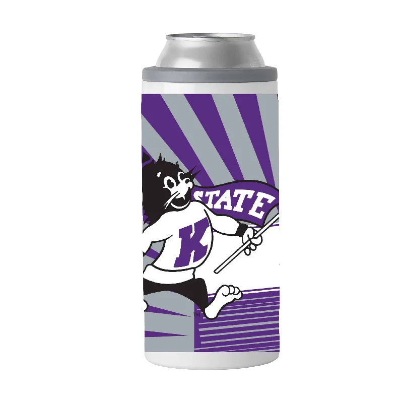 Personalized Team Mug For Team Members-Kansas State 12oz Mascot Slim Can Coolie