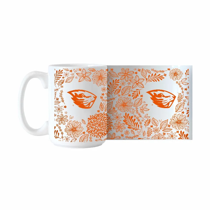 Team Mug For Local Supporters-Oregon State 15oz Botanical Sublimated Mug