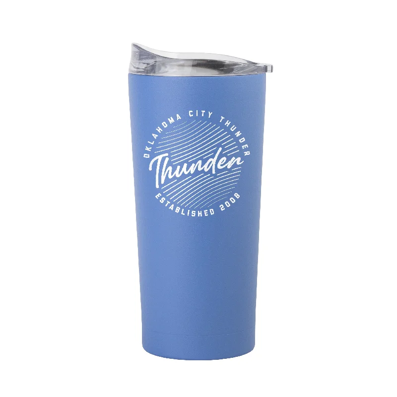 Team Mug For Local Sports Clubs-Oklahoma City Thunder 20oz Retro Script Arctic Powder Coat Tumbler