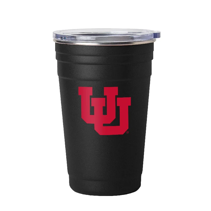 Team Mug For Player Customization-Utah Black 22oz Logo Stainless Cup