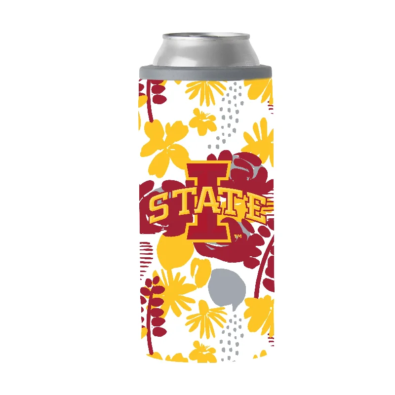 Team Mug For Exclusive Events-Iowa State 12oz Floral Slim Can Coolie