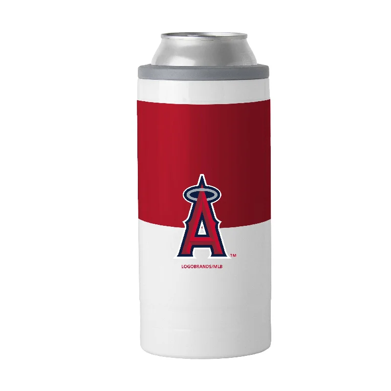 Personalized Team Mug For School Sports Programs-Los Angeles Angels Slim Colorblock Can Coolie