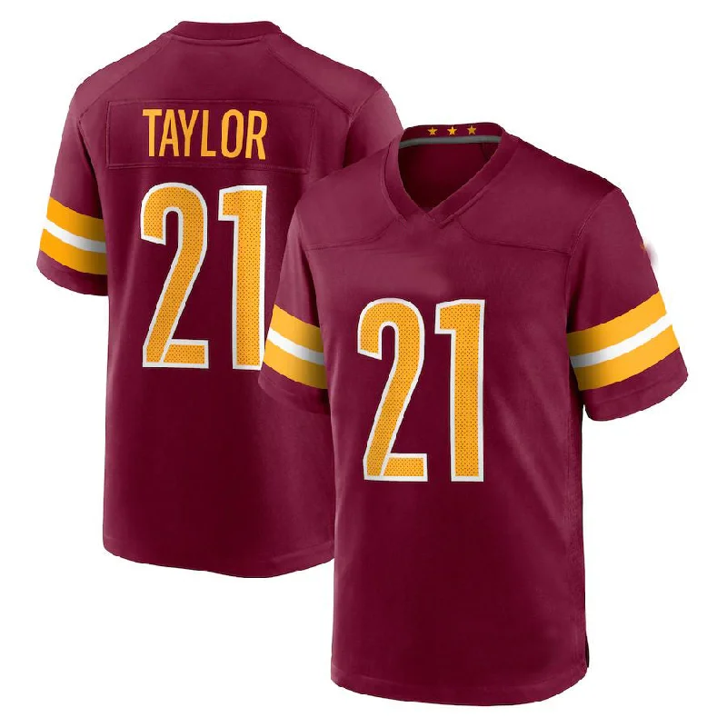 Rugby Jersey For Local Supporter Events-W.Commanders #21 Sean Taylor Burgundy Retired Player Game Jersey Stitched American Football Jerseys