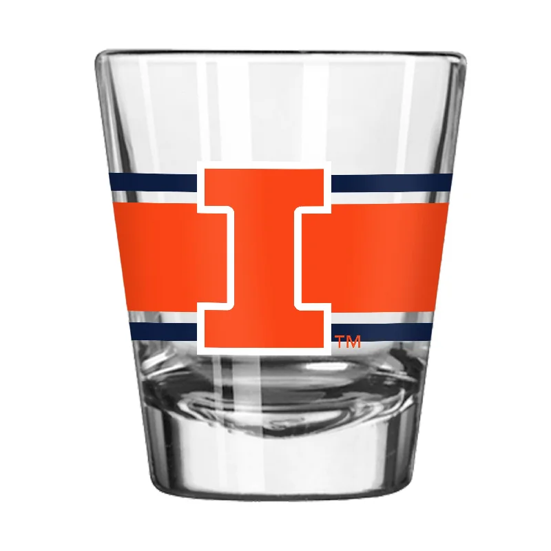 Team Mug With Personalized Artwork-Illinois 2oz Stripe Shot Glass