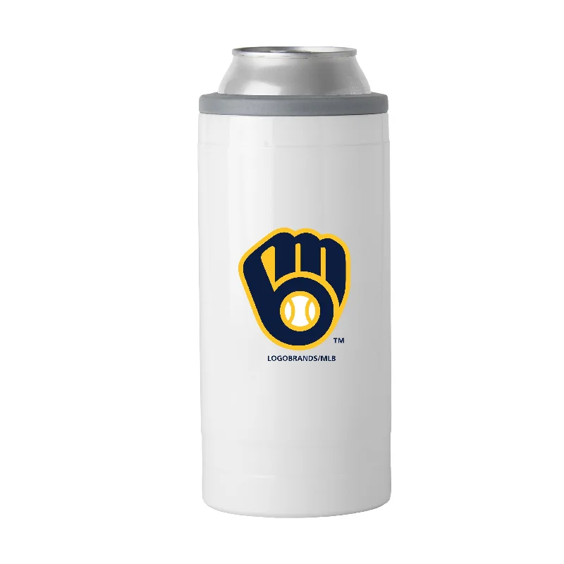 Team Mug For Annual Meetups-Milwaukee Brewers 12oz Gameday Slim Can Coolie