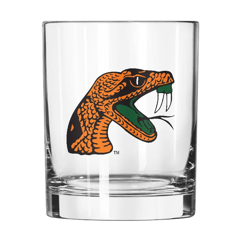 Custom Team Mug For Sports Enthusiasts-Florida A&M 14oz Gameday Rocks Glass