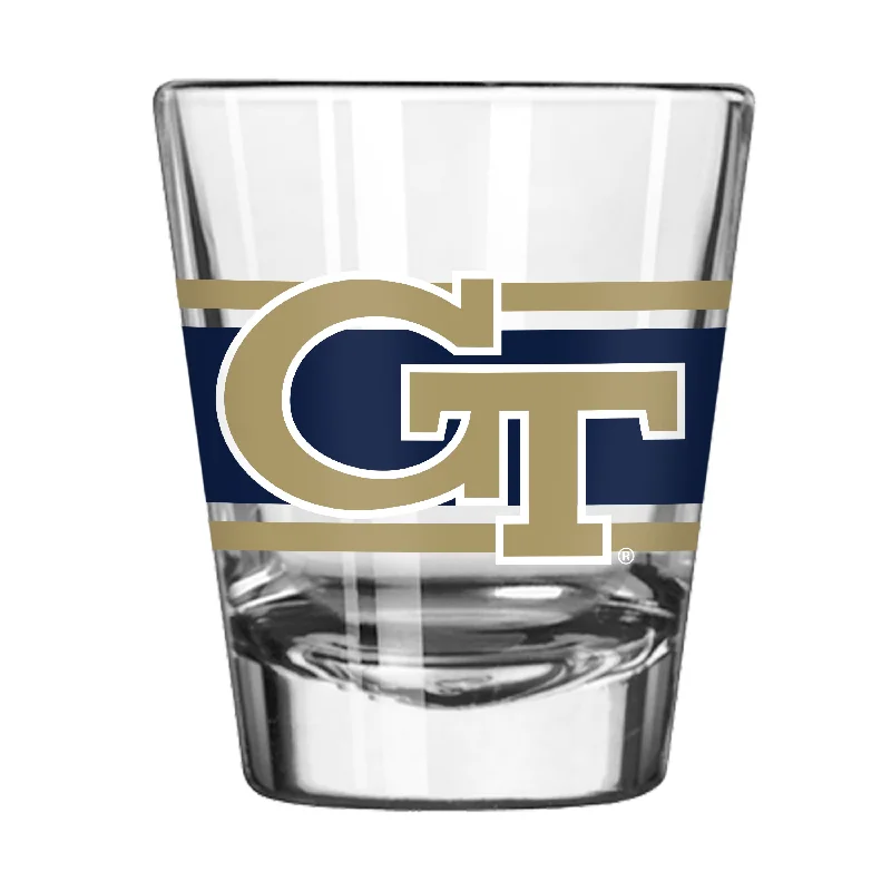 Team Mug With Your Team's Logo-Georgia Tech 2oz Stripe Shot Glass