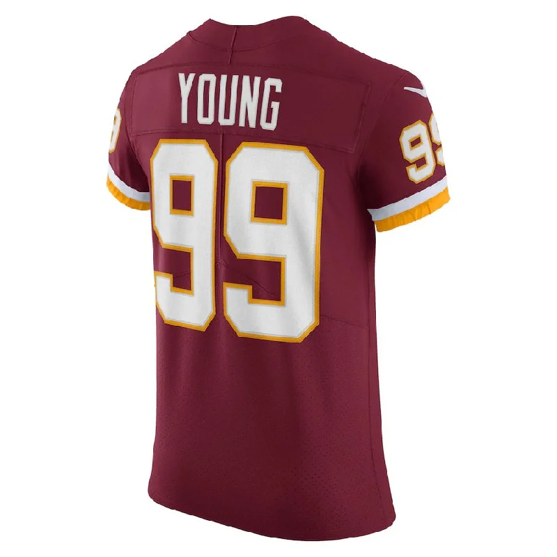 Personalized Rugby Jersey For Player Gifts-W.Football Team #99 Chase Young Burgundy Vapor Elite Player Jersey Stitched American Football Jerseys