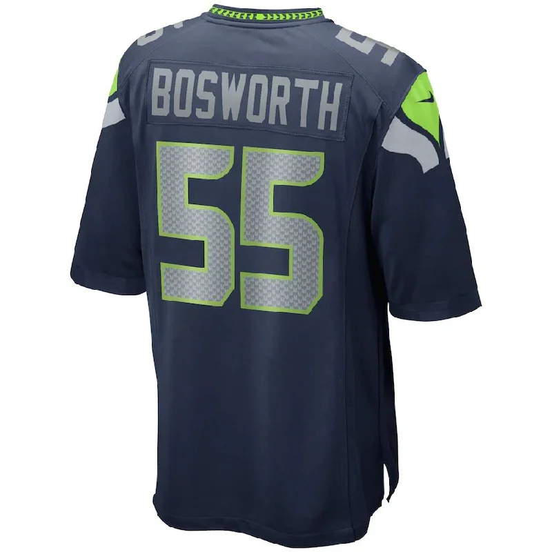 Rugby Jersey With Custom Team Designs-S.Seahawks #55 Brian Bosworth College Navy Game Retired Player Jersey Stitched American Football Jerseys