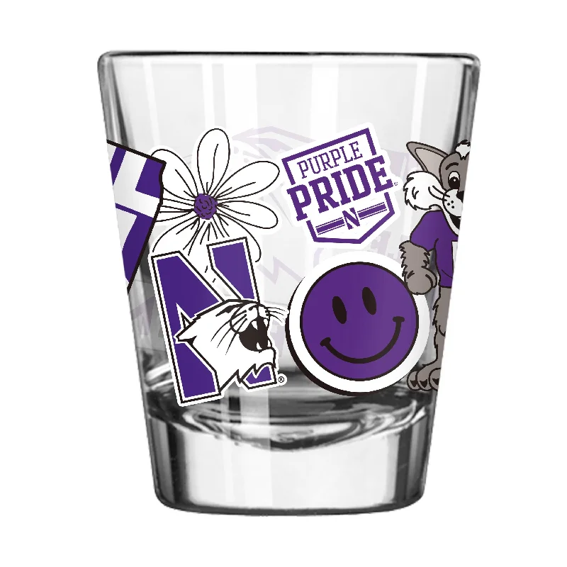 Personalized Team Mug For Charity Events-Northwestern 2oz Native Shot Glass