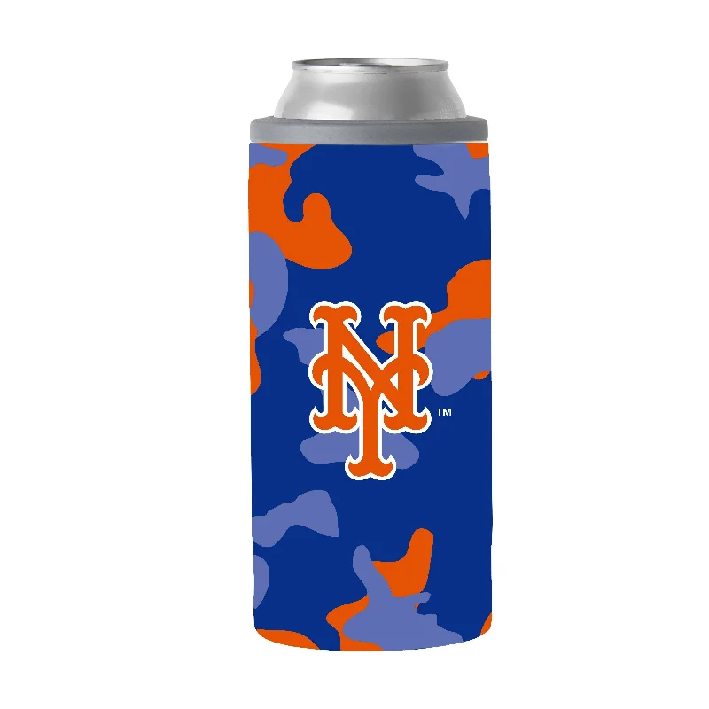 Custom Team Mug For Signature Player Items-New York Mets 12oz Camo Slim Can Coolie