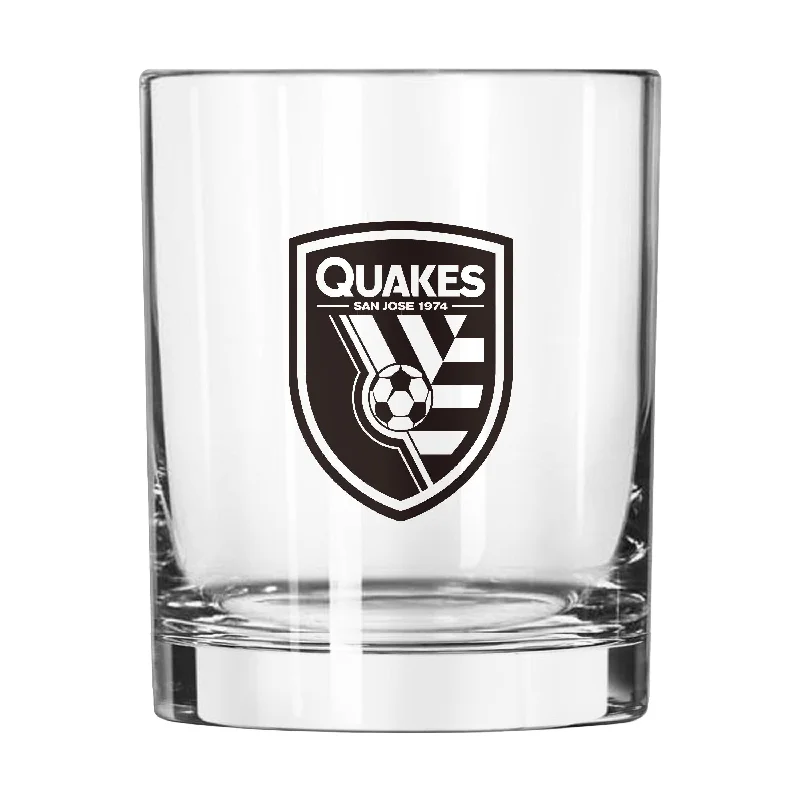 Team Mug With Logo-San Jose Earthquakes 14oz Gameday Rocks Glass