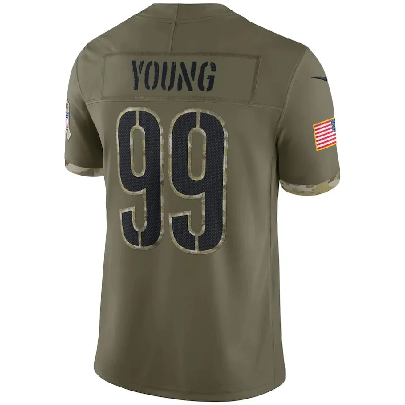 Rugby Jersey For Team Anniversaries-W.Commanders #99 Chase Young Olive 2022 Salute To Service Limited Jersey Stitched American Football Jerseys