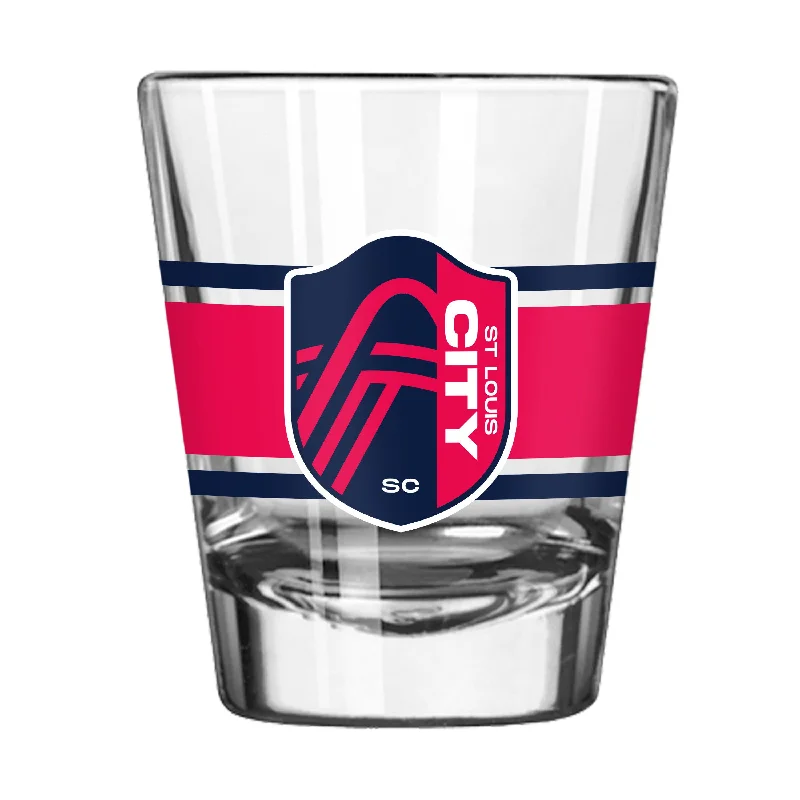 Personalized Team Mug For Team Events-St Louis City SC 2oz Stripe Shot Glass