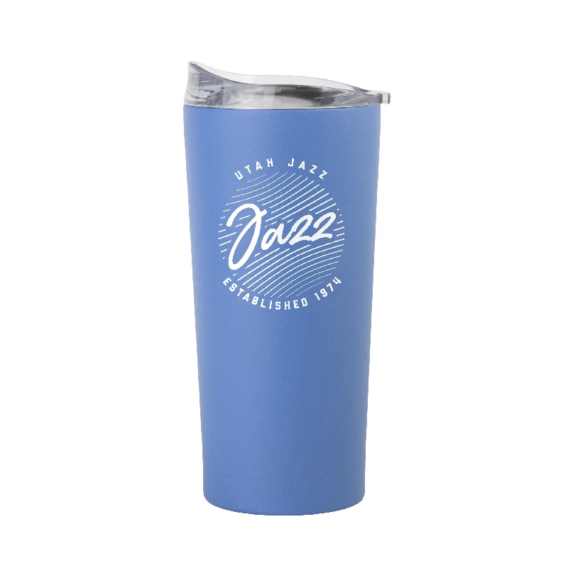 Custom Team Mug For Sporting Events-Utah Jazz 20oz Retro Script Arctic Powder Coat Tumbler