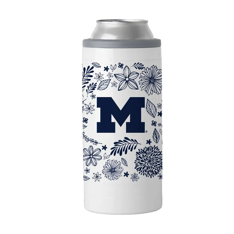 Personalized Team Mug For Team Loyalty-Michigan 12oz Botanical Slim Can Coolie