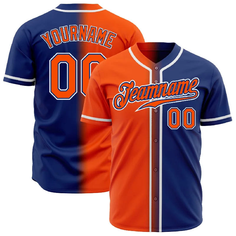 Baseball Jersey For Tournament Winners-Custom Royal Orange-White Authentic Gradient Fashion Baseball Jersey