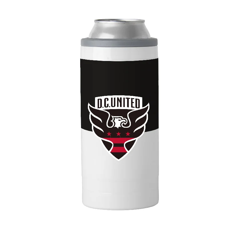 Team Mug For Fan Collectibles-DC United 12oz Colorblock Slim Can Coolie