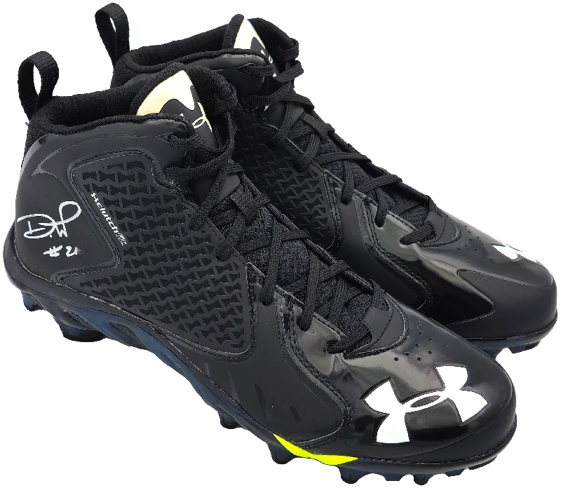 Personalized Rugby Helmet For Tournament Winners-Devon Witherspoon Autographed Black Under Armour UA Team Spine Fierce MC Cleats Seattle Seahawks Size 10.5 MCS Holo