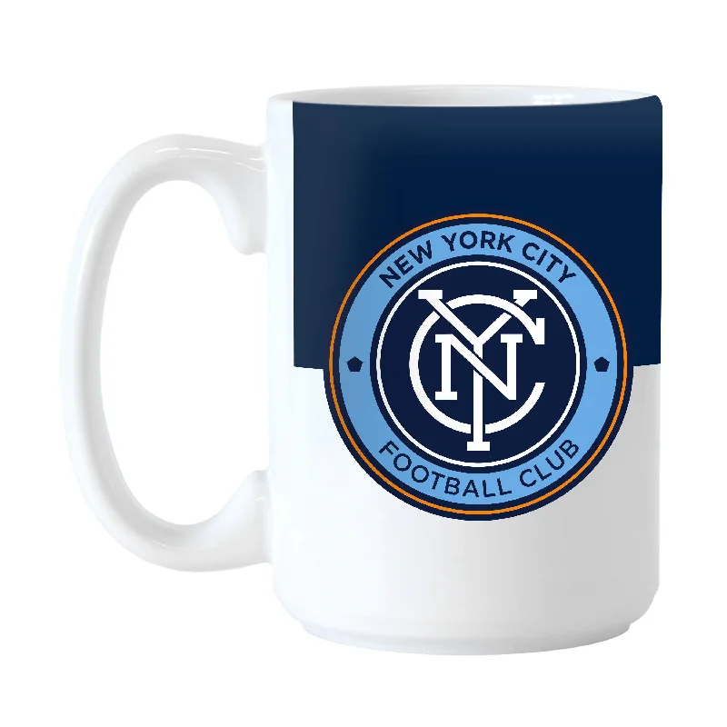 Team Mug With Personalized Player Names-New York City FC 15oz Colorblock Sublimated Mug