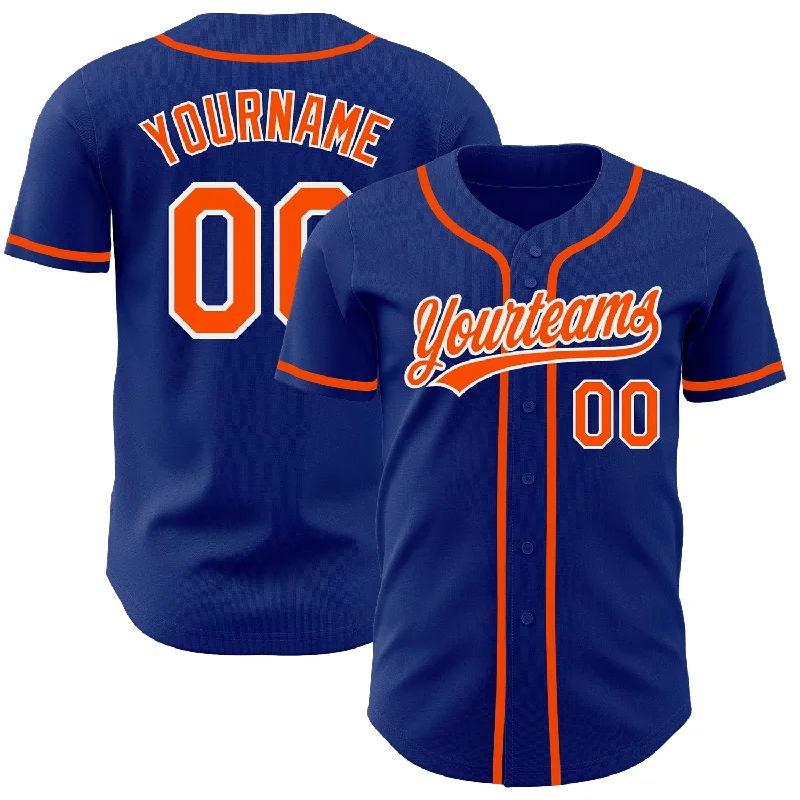 Personalized Baseball Jersey For Charity Events-Custom Royal Orange-White Authentic Baseball Jersey