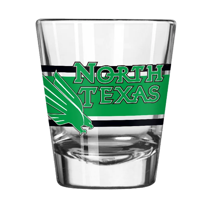 Team Mug With Custom Artwork-North Texas 2oz Stripe Shot Glass