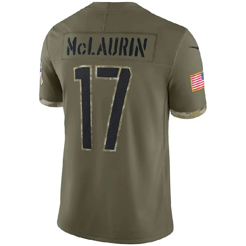 Custom Rugby Jersey With Bold Fonts-W.Commanders #17 Terry McLaurin Olive 2022 Salute To Service Limited Jersey Stitched American Football Jerseys