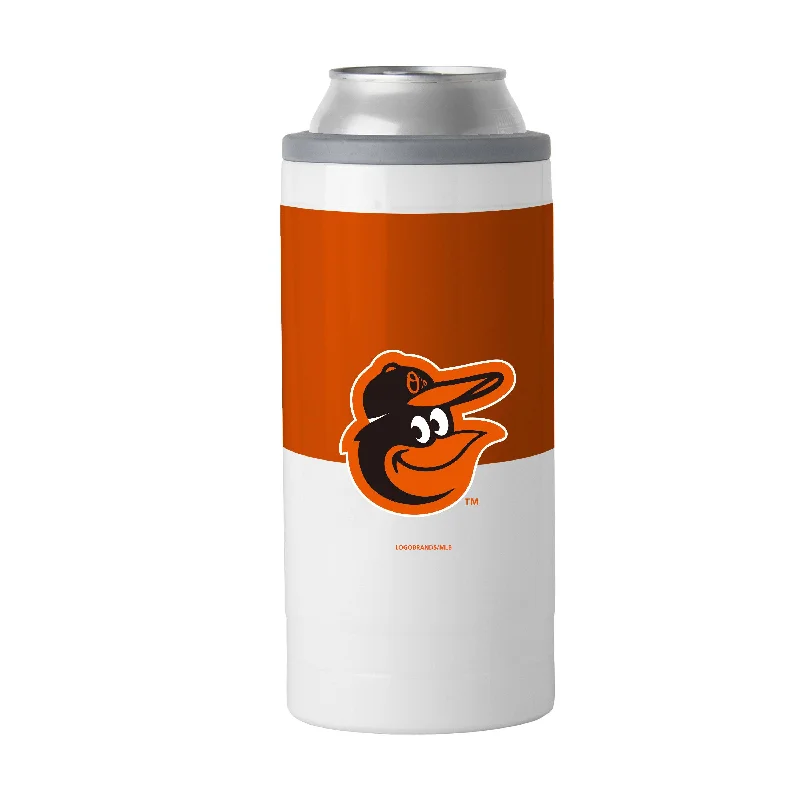 Team Mug For Milestone Celebrations-Baltimore Orioles Slim Colorblock Can Coolie