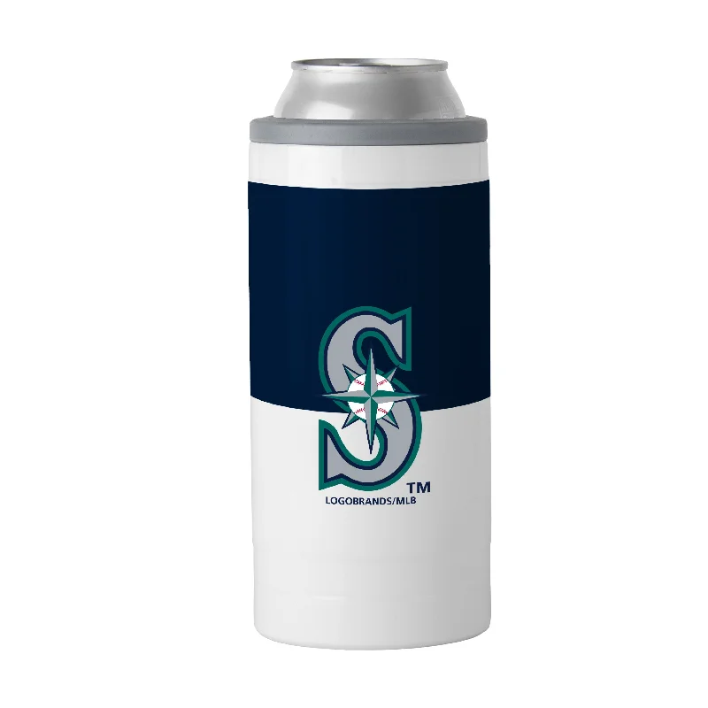 Team Mug For Local Sports Fans-Seattle Mariners Slim Colorblock Can Coolie