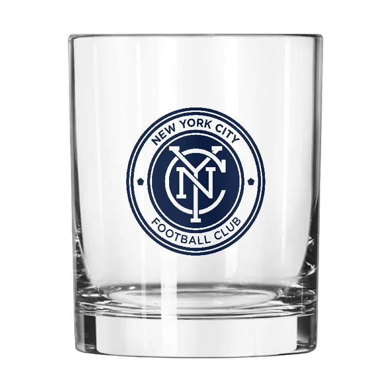 Custom Team Mug For Motivational Player Support-New York City FC 14oz Gameday Rocks Glass