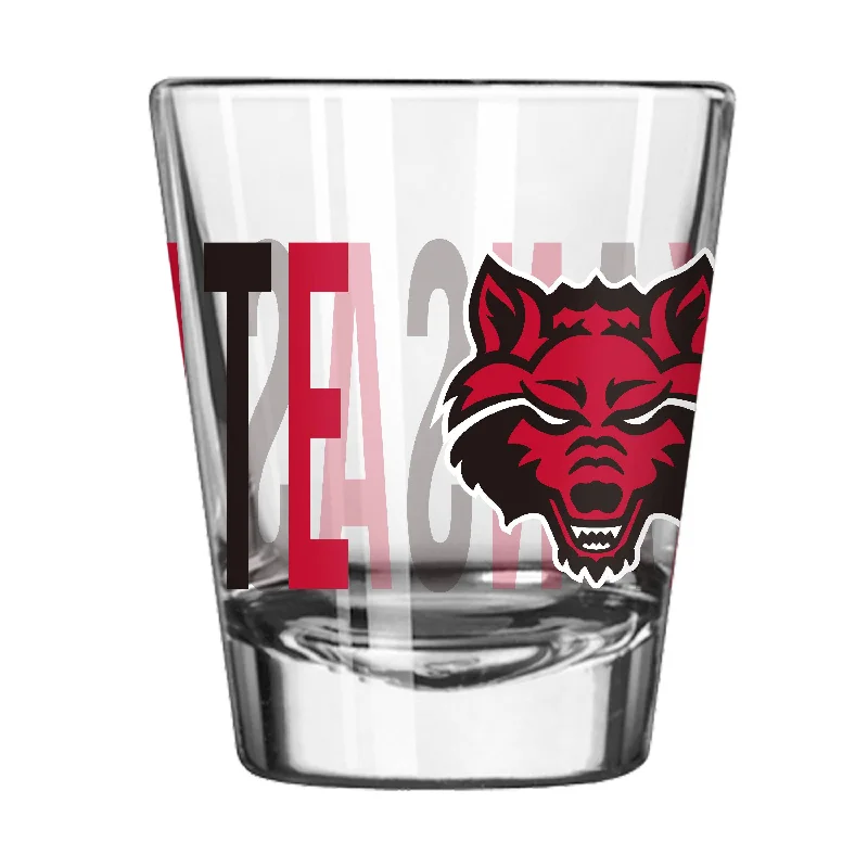 Custom Team Mug For Sports Merchandise-Arkansas State 2oz Overtime Shot Glass