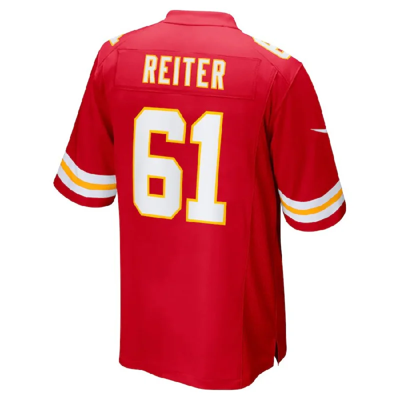 Personalized Rugby Jersey For Birthday Gifts-KC.Chiefs #61 Austin Reiter Red Game Player Jersey Stitched American Football Jerseys