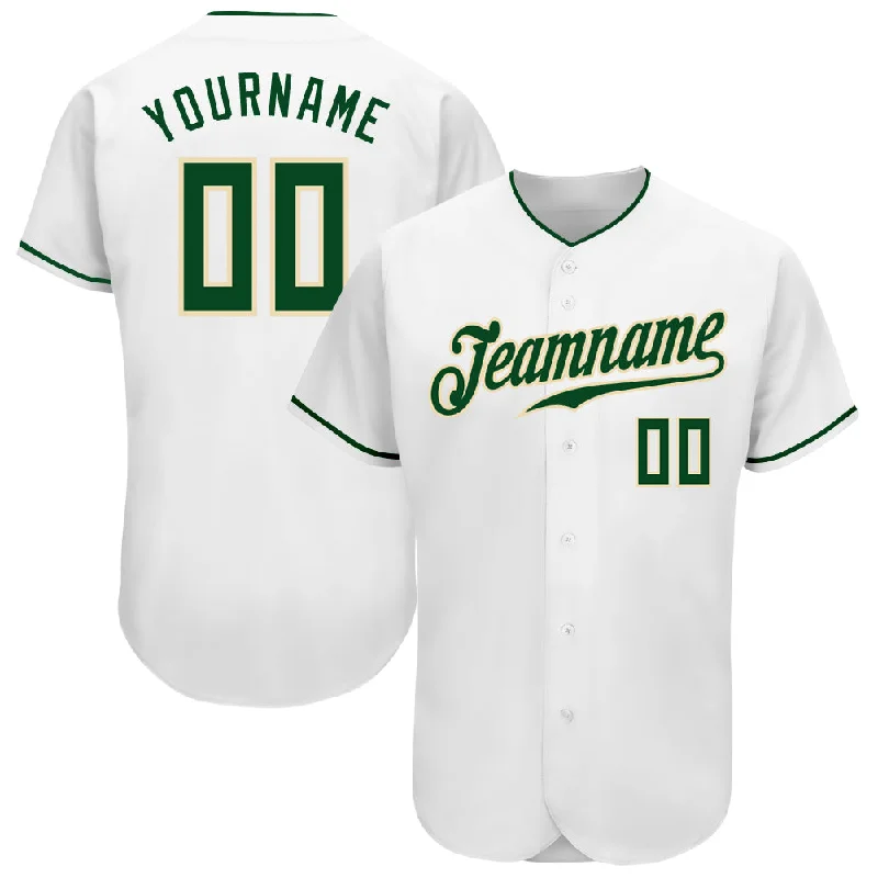 Personalized Baseball Jersey For Exclusive Offers-Custom White Green-Cream Authentic Baseball Jersey