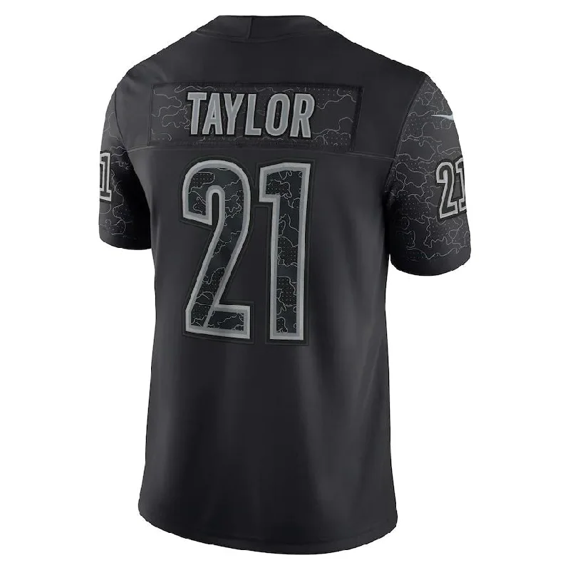 Custom Rugby Jersey For Seasonal Leagues-W.Commanders #21 Sean Taylor Black Retired Player RFLCTV Limited Jersey Stitched American Football Jerseys