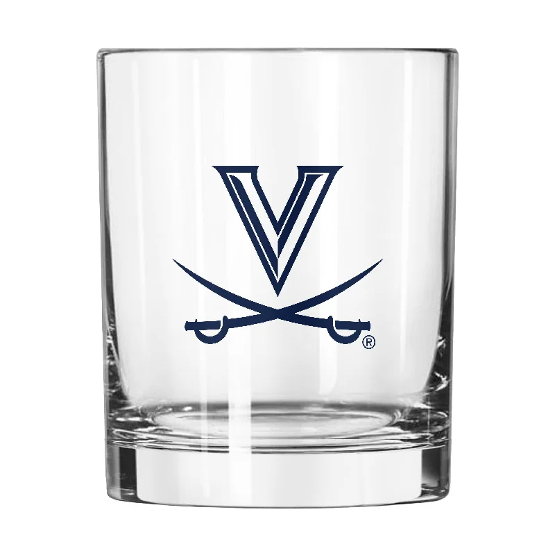 Custom Team Mug For Corporate Branding-Virginia 14oz Gameday Rocks Glass