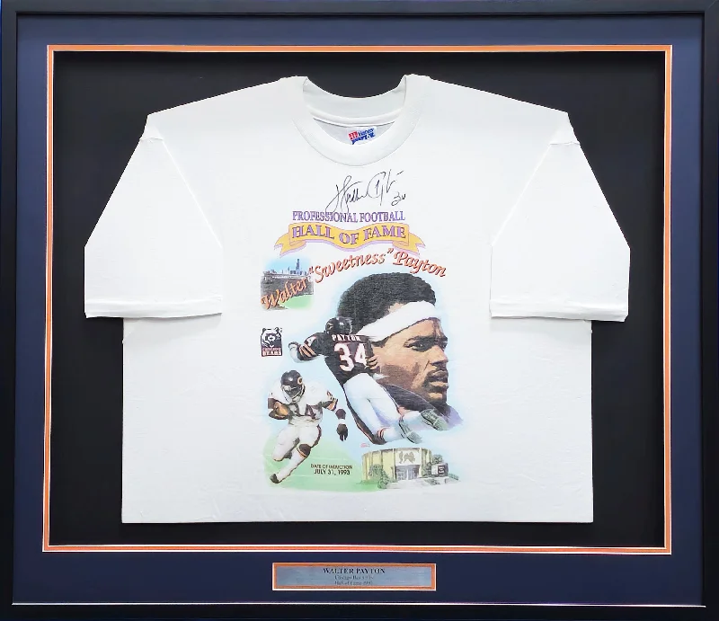 Personalized Rugby Helmet For Gift Customization-Chicago Bears Walter Payton Autographed Framed White Football Hall Of Fame T-Shirt Jersey "34" JSA #AK66729