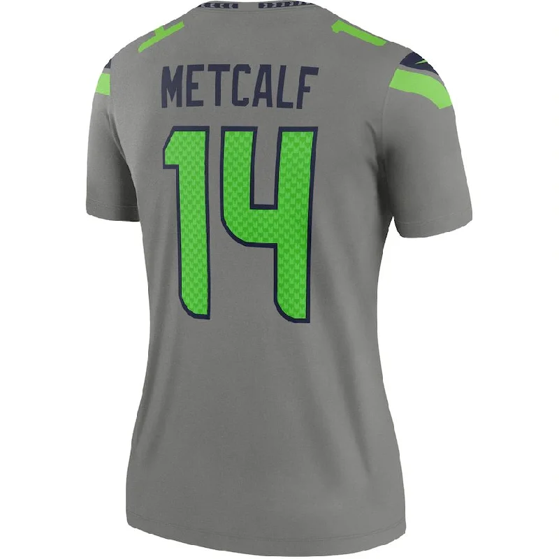 Rugby Jersey With Custom Sleeve Designs-S.Seahawks #14 DK Metcalf Gray Inverted Legend Jersey Stitched American Football Jerseys