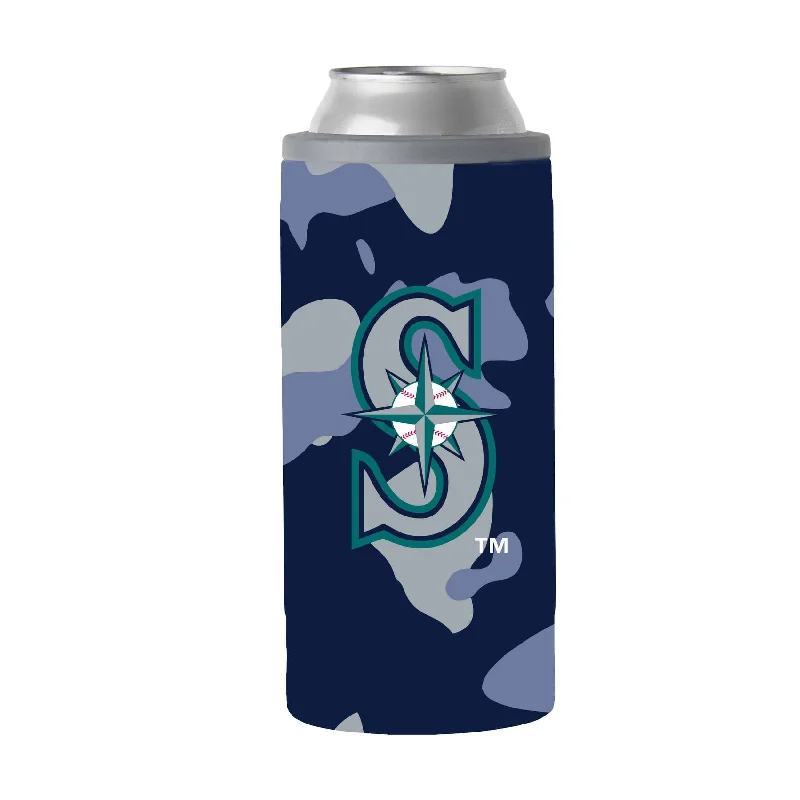 Custom Team Mug For Special Edition-Seattle Mariners 12oz Camo Slim Can Coolie