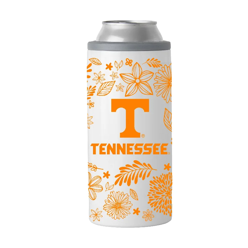 Team Mug With Custom Colors-Tennessee 12oz Botanical Slim Can Coolie