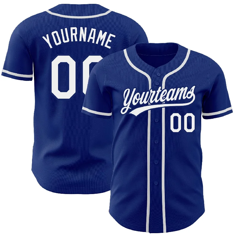 Custom Baseball Jersey For Fundraising-Custom Royal White Authentic Baseball Jersey