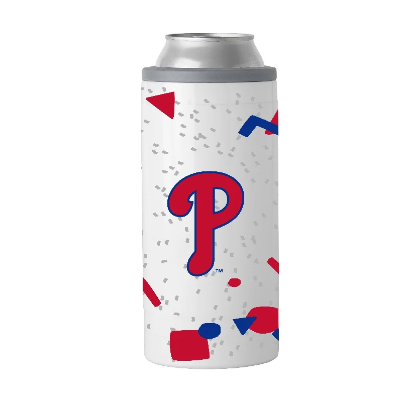 Custom Team Mug For League Branding-Philadelphia Phillies 12oz Flashback Slim Can Coolie